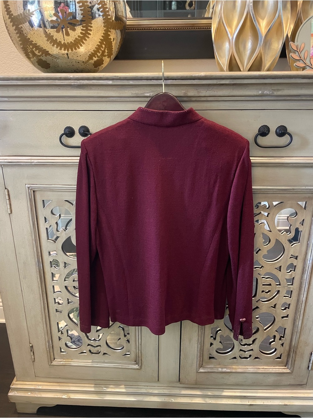 St John Evening Burgundy Structured Sweater - Picture 2 of 6